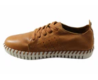 Bottero Bianca Womens Comfortable Leather Casual Shoes Made In Brazil - Tan