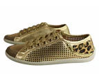 Orcade Jemma Womens Comfortable Lace Up Casual Shoes Made In Brazil - Gold