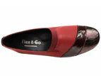 Flex & Go Julie Womens Comfortable Leather Shoes Made In Portugal - Bordeaux
