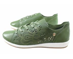 Bottero Josie Womens Comfortable Leather Casual Shoes Made In Brazil - Green