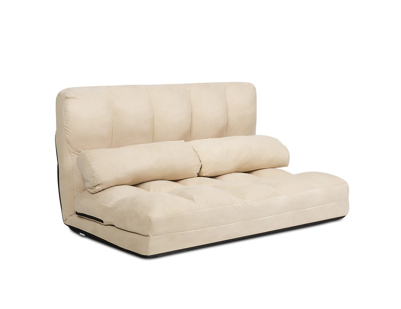 Giantex Folding Lounge Sofa Bed Floor Recliner Chaise Chair Adjustable Position/Ergonomic Headrest, Beige