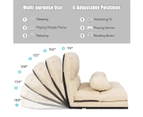 Giantex Folding Lounge Sofa Bed Floor Recliner Chaise Chair Adjustable Position/Ergonomic Headrest, Beige