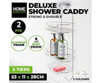 2PK Shower Caddy Deluxe Stainless Steel Shower Shelf Organizer, Bathroom Storage Rack Over Shower Head