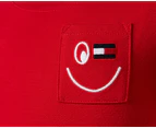 Tommy Hilfiger Baby Girls' Smiley Pocket Short Sleeve Tee / T-Shirt / Tshirt - Blush Red