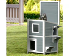 i.Pet Cat House Outdoor Shelter 56cm x 52cm x 82cm Rabbit Hutch Wooden Condo Small Dog Pet Enclosure