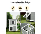 i.Pet Cat House Outdoor Shelter 56cm x 52cm x 82cm Rabbit Hutch Wooden Condo Small Dog Pet Enclosure