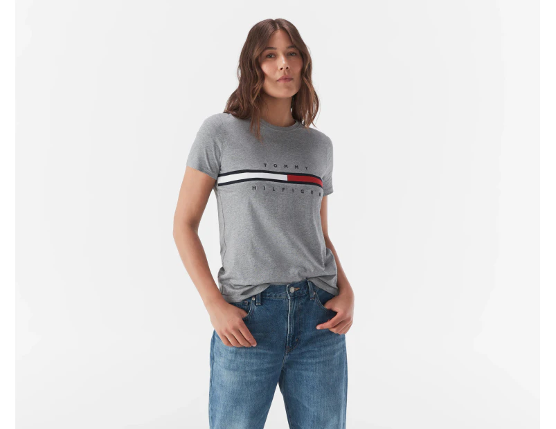 Tommy Hilfiger Women's Tina Madison Tee / T-Shirt / Tshirt - Grey Heather