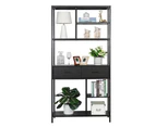 UNHO Heavy Duty 180cm Storage Rack Shelves Large Bookshelf with 2 Drawers Strong Metal Frame