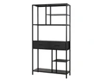 UNHO Heavy Duty 180cm Storage Rack Shelves Large Bookshelf with 2 Drawers Strong Metal Frame