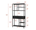 UNHO Heavy Duty 180cm Storage Rack Shelves Large Bookshelf with 2 Drawers Strong Metal Frame