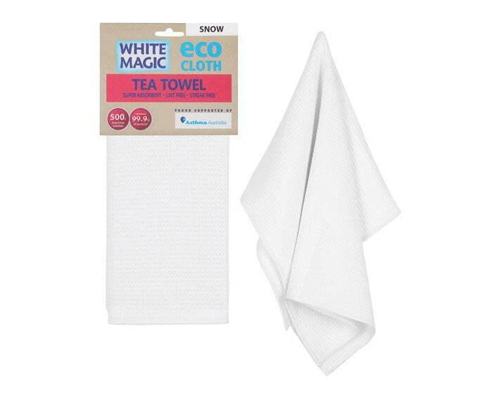 White Magic Reusable 70x50cm Tea Towel Absorbent Cleaning/Drying Cloth Snow