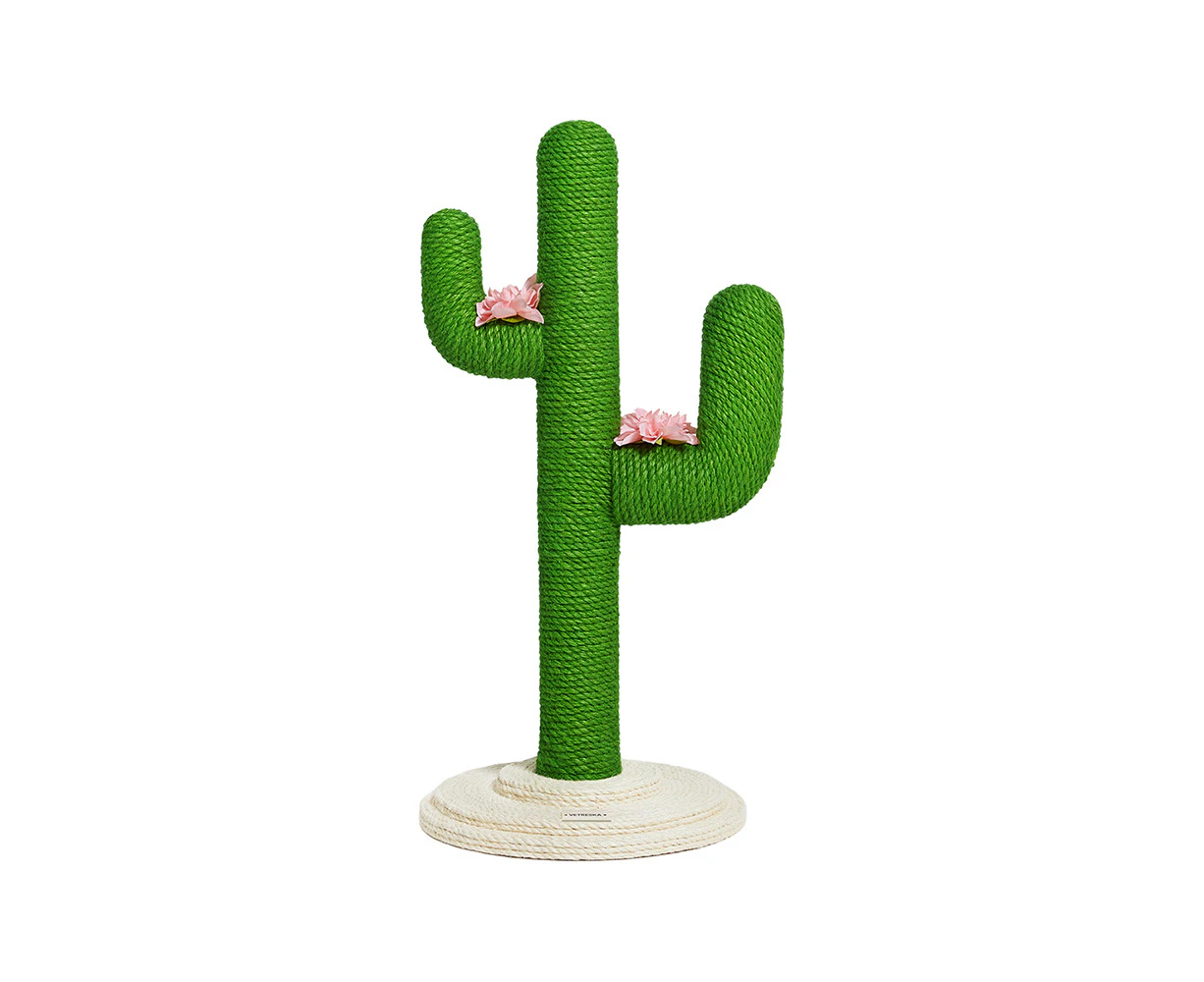 Vetreska Pet Cat 80x37cm Mini Cactus Scratching Tree Furniture Scratcher Green