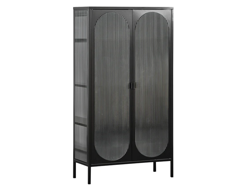 Cooper & Co. Eve 150cm Modern Large Metal Cabinet Black