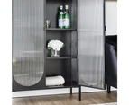 Cooper & Co. Eve 150cm Modern Large Metal Cabinet Black