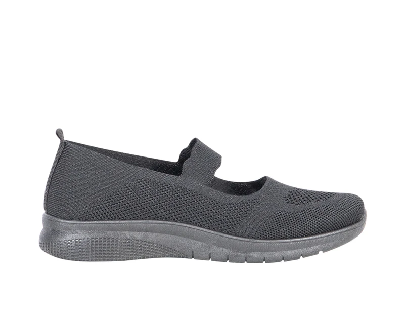 Animate Vybe Lifestyle Comfort Flat Walking Shoe Women's  - Black