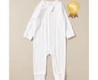 Target Baby Organic Cotton Pointelle Zip Coverall - White