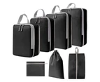 4/7 Piece Travel Storage Bag Compression Space-saving Efficiently Maximum Suitcase Space Quick Access Travel Organizers-Black