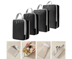 4/7 Piece Travel Storage Bag Compression Space-saving Efficiently Maximum Suitcase Space Quick Access Travel Organizers-Black