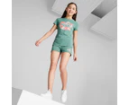 Puma Youth Girls' Essentials+ Flower Power Tee / T-Shirt / Tshirt - Adriatic