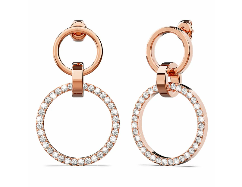 Orbit of Elegance Earrings Embellished with SWAROVSKI Crystal in Rose Gold