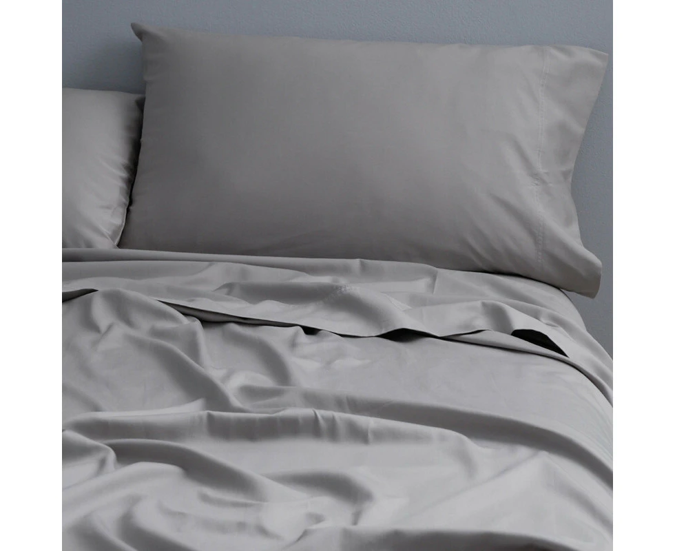 Canningvale Alessia Bamboo Cotton Queen Sheet Set - Perla Grey