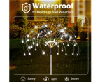 4 Pack 180 LED Waterproof Firework lamp, Fairy Fireworks Light for Christmas Yard Patio Party Decor, Sparkler Lights with Large Capacity  -Cold White