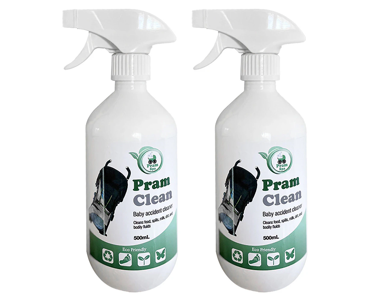 2x Pram Spa 500ml Baby Safe Dirt/Grime Pram Cleaner Eco Friendly Non-Toxic