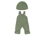 2pc Miniland Clothing Eco Knitted Overalls & Beanie Hat Costume For 38cm Doll 3+
