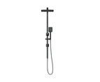 WELS 10" Rain Shower Head Set Square 3-Mode Handheld Shower Rail Set Black