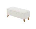 Oikiture Storage Ottoman Blanket Box Chest Toy Foot Stool LARGE Sherpa White