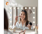 Oikiture Bluetooth Hollywood Makeup Mirrors with LED Light 58x46cm Vanity Mirror - White