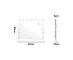 Oikiture Hollywood Makeup Mirrors LED Lights Bluetooth Rotation Vanity 58x46cm - White