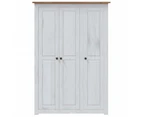vidaXL 3-Door Wardrobe White 118x50x171.5 cm Pine Panama Range