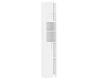 vidaXL Bathroom Cabinet High Gloss White 32x25.5x190 cm Engineered Wood
