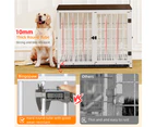 Wooden Dog Crate Furniture for Small Medium, 3 Doors Wire Wood Dog Kennel with Tray, Indoor End Table - White