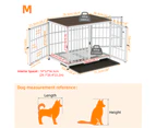 M/L/XL Wooden Dog Cage 3-Door Iron Wire Dog Pet Crate Kennel w/ Slide Tray