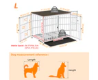 M/L/XL Wooden Dog Cage 3-Door Iron Wire Dog Pet Crate Kennel w/ Slide Tray