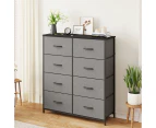 Advwin Chest of Drawers 8 Drawer Tallboy Dresser Clothes Toys TV Stand Unit Storage Cabinet Tower Gray