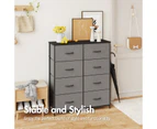 Advwin Chest of Drawers 8 Drawer Tallboy Dresser Clothes Toys TV Stand Unit Storage Cabinet Tower Gray