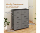 Advwin Chest of Drawers 8 Drawer Tallboy Dresser Clothes Toys TV Stand Unit Storage Cabinet Tower Gray