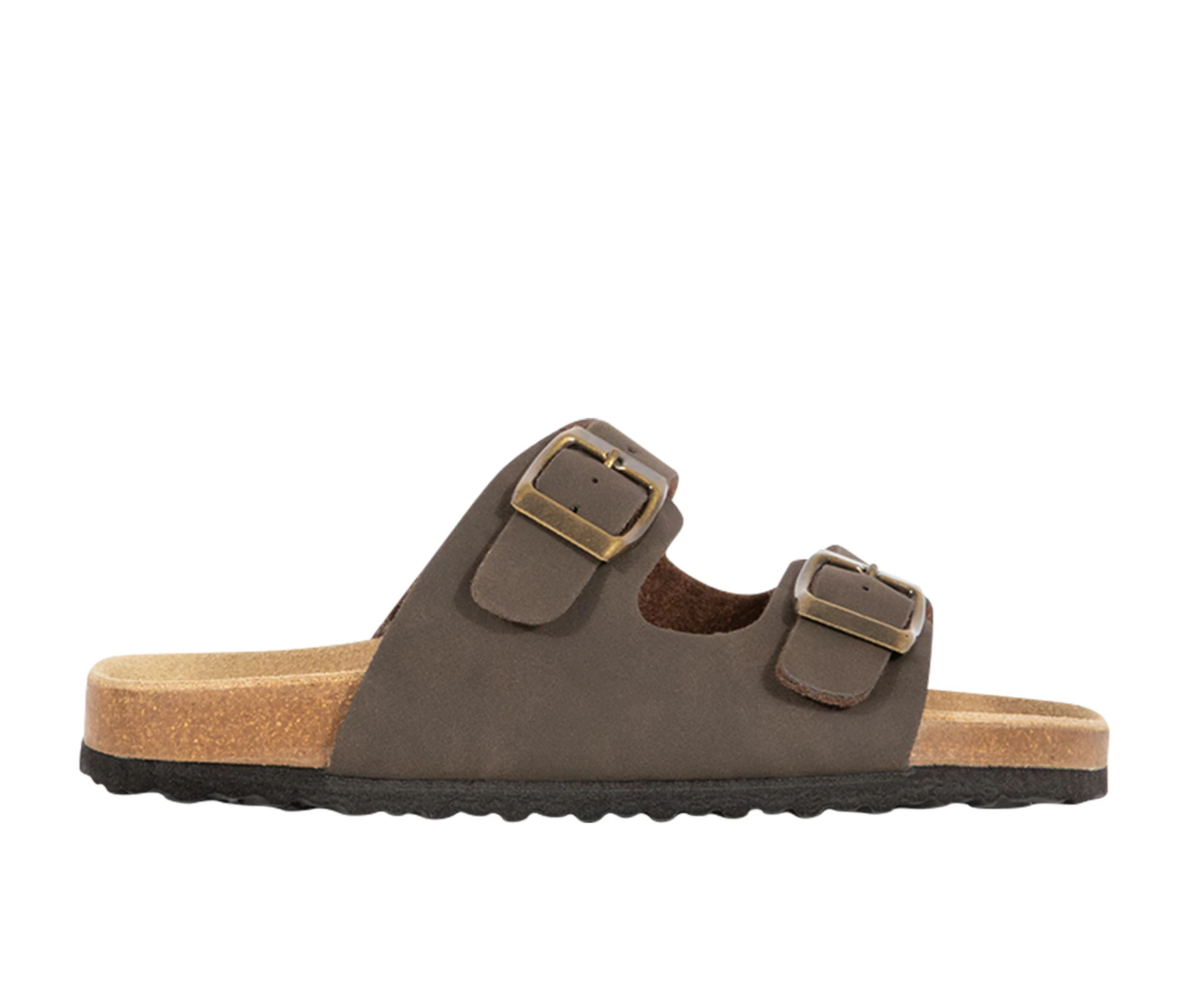 Rori Vybe Junior Sandal Slide Dual Strap with Adjustable Buckles Girl's - Brown