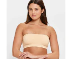 Seamfree Rib Bandeau Crop Top - Lily Loves - Neutral