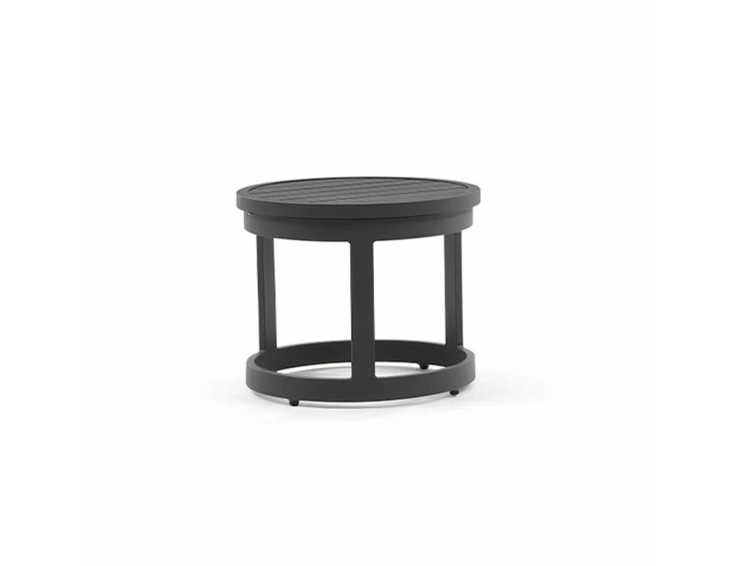 Santorini Round Outdoor Aluminium Side Table - Outdoor Aluminium Tables - Charcoal