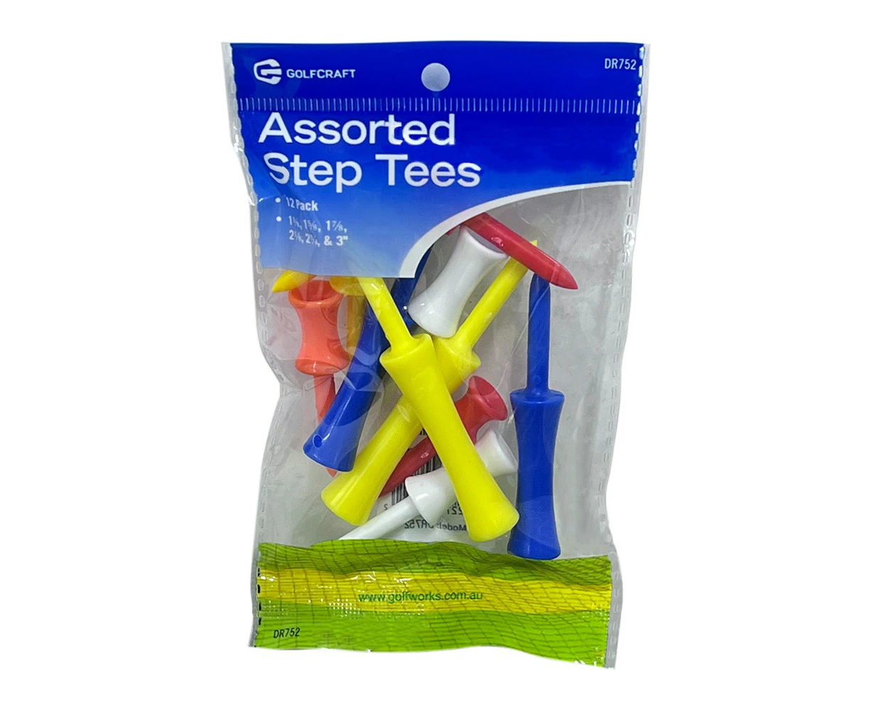 Golf Craft Assorted Step Tees - 12 pack