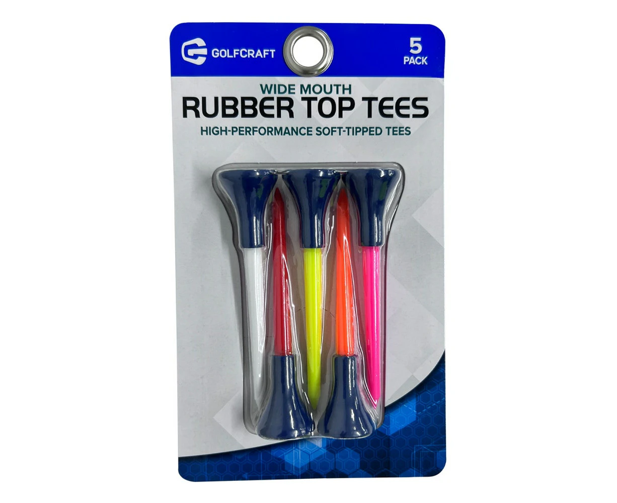 Golf Craft Rubber Top Tees - 5 pack