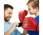 Kickboxing Fighting Mitts Glove Hand Protector Boxing Gloves for kids Punch Training Comfortable Leather Adjustable - White