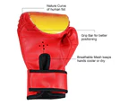 Kids Boxing Gloves Children Punching Training Sparring Comfortable Adjustable Fighting Mitts Hand Protector - Red