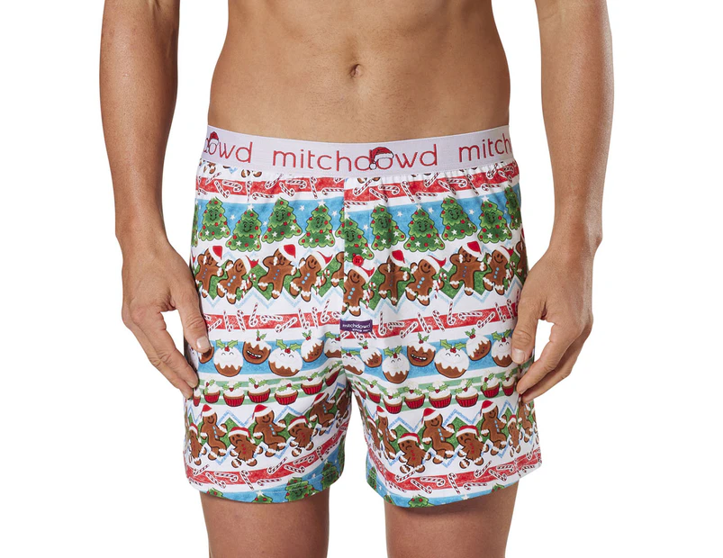 Mitch Dowd Men's Christmas Bake-Off Cotton Knit Boxers - Multi