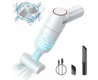 Mini Rechargeable Hand Vacuum with Strong Suction Handheld Vacuum Cleaner Cordless Portable Small Car Vacuum for Carpet Car - White