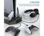 PS5 Stand with Cooling Station and Dual Controller Charging Station for PS5 Digital Edition, PS5 Disc Version,PS5 Cooling Fan -White